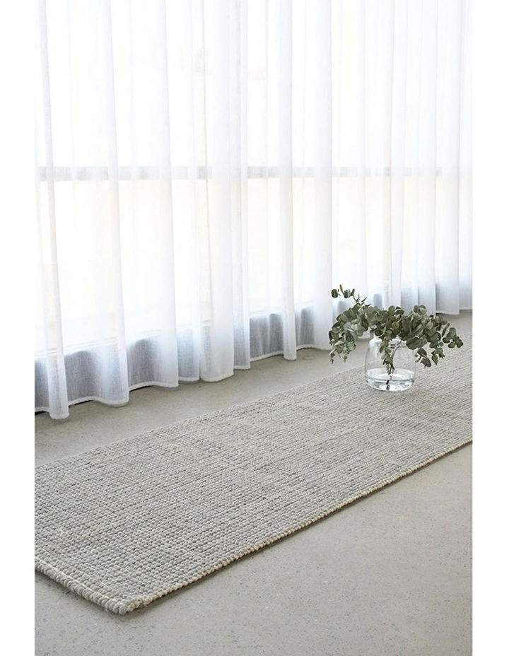 Madras Parker Dove Runner Rug in Grey