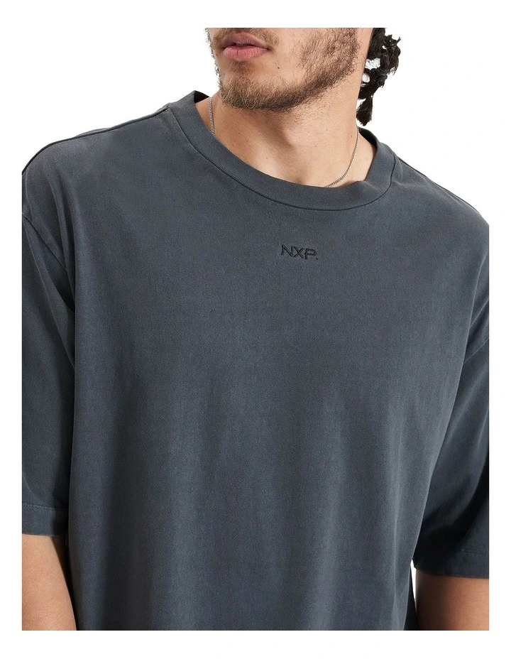 Origin Story Heavy Oversized Tee in Pigment Asphalt