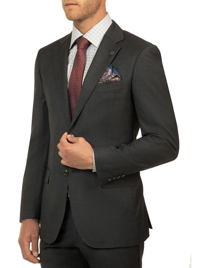 Modern Fit Morse Charcoal Houndstooth Suit Jacket FCJ336