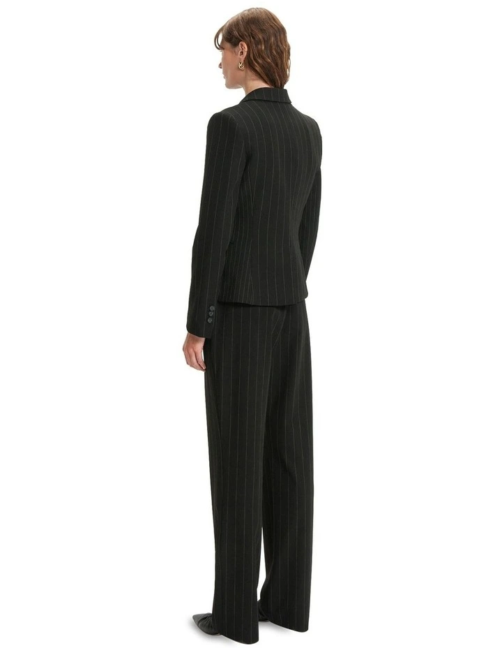 Contrast Pinstripe Jacket in Black