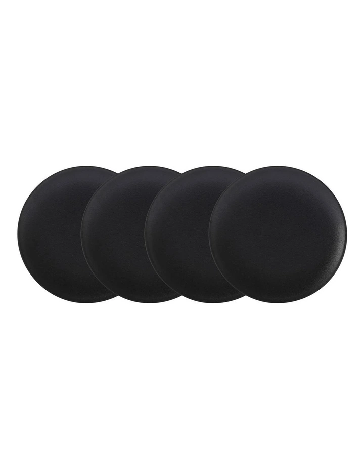 Caviar Coupe Plate 27.5cm Black Set Of 4 Black