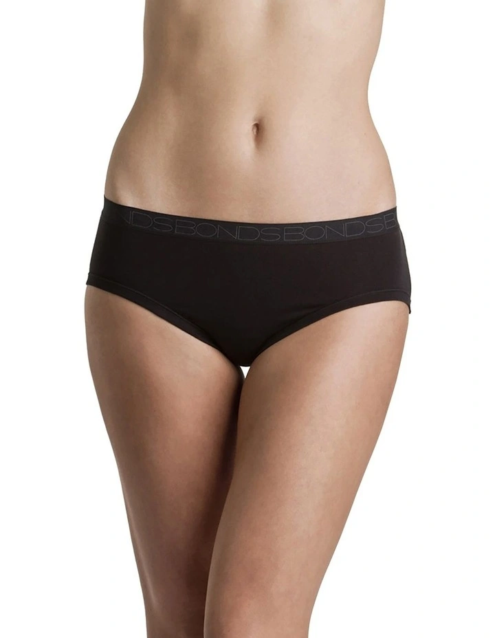 Cottontails Midi Brief 3 Pack in Black