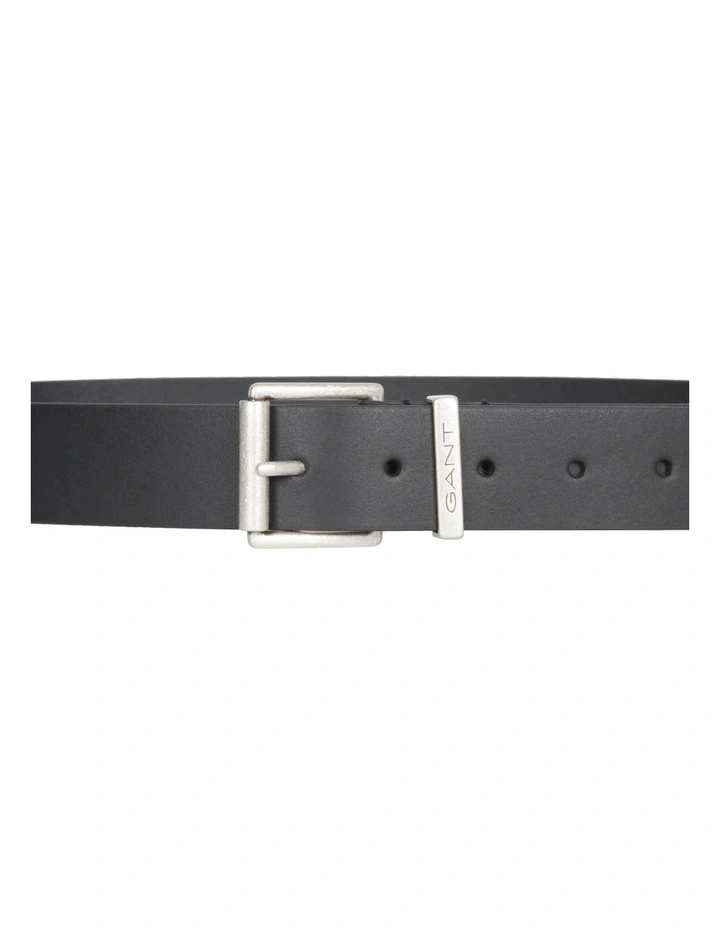 Logo Leather Belt in Black