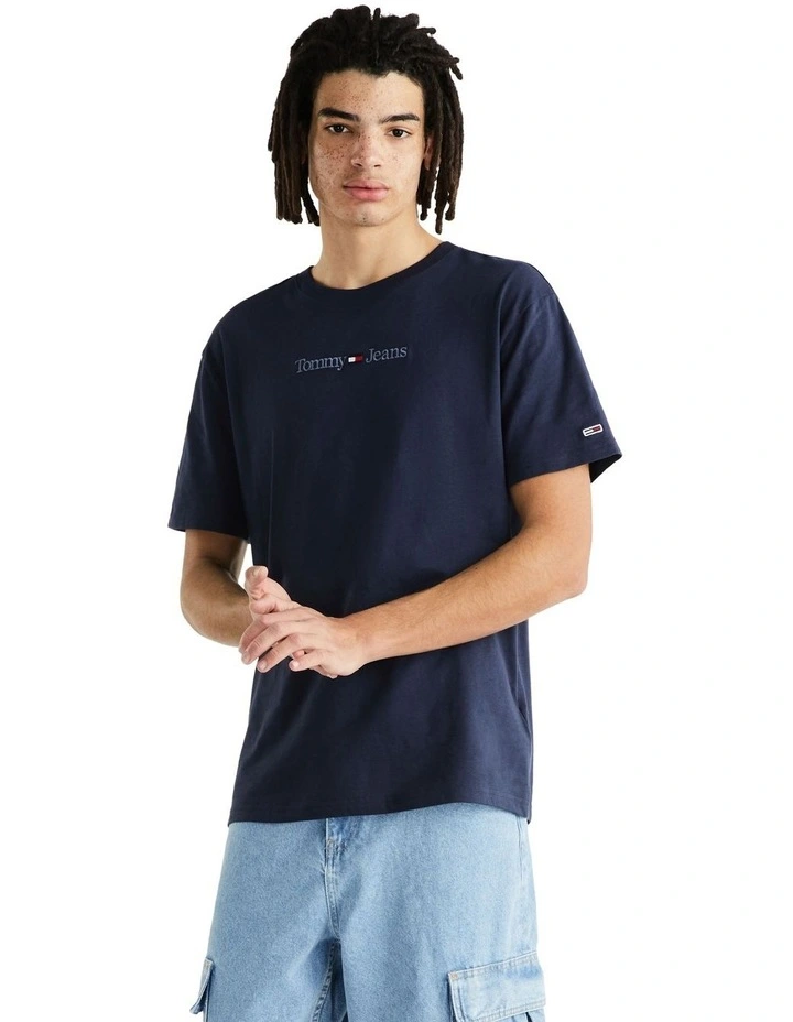 Classic Small Text Tee in Blue