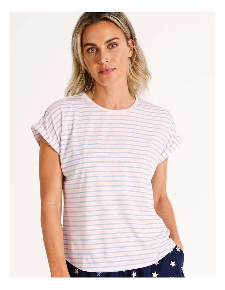 Tee in Pink Stripe