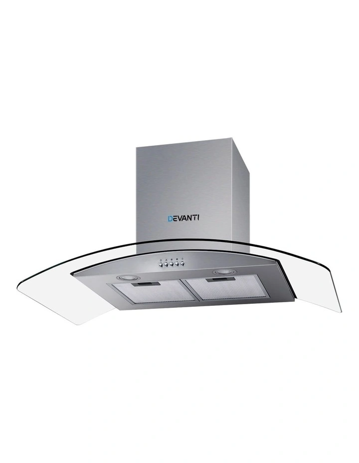 Rangehood Kitchen 900mm Glass Canopy Stainless Steel