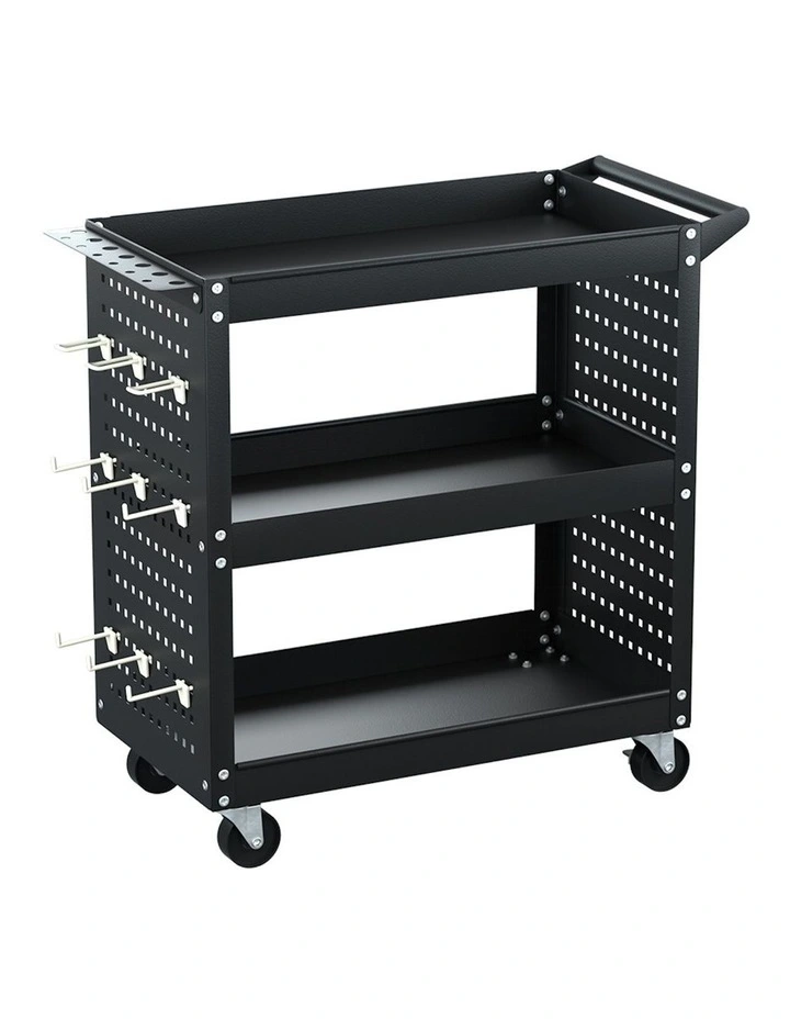 3-Tier Tool Cart in Black