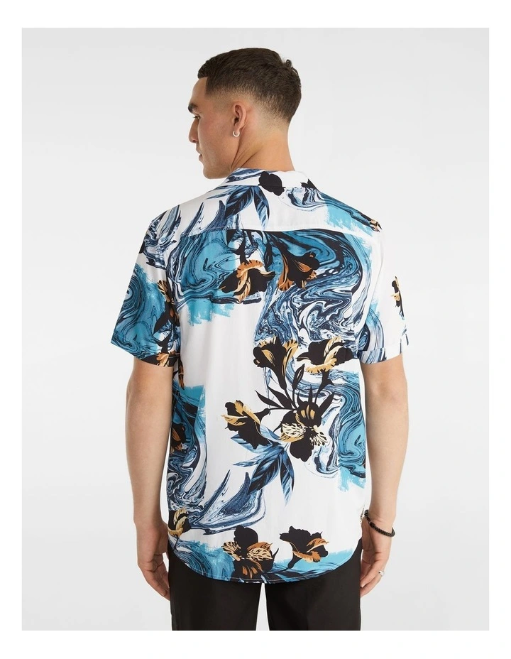 Slippy Viscose Print Shirt in White