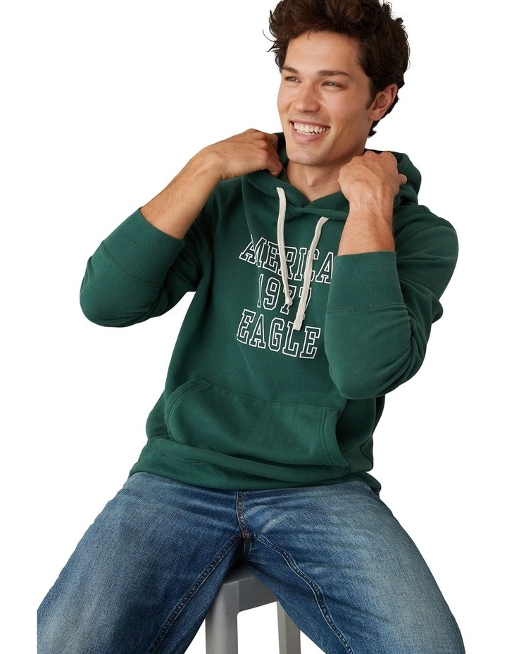 Super Soft Graphic Hoodie in Green