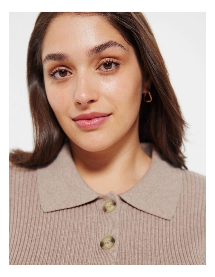 The Polo Knit Jumper in Mocha
