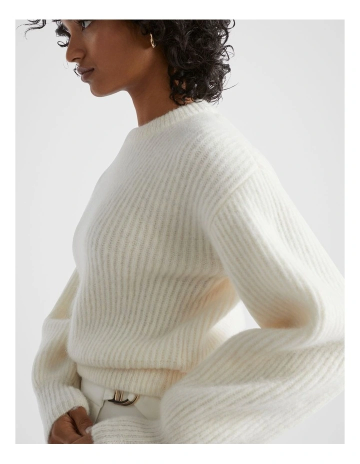 Wool Blend Easy Knit in Cloud Cream