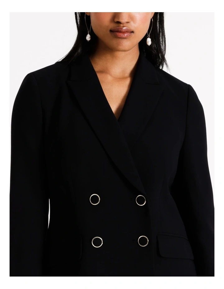 Ava Double Breasted Blazer in Black
