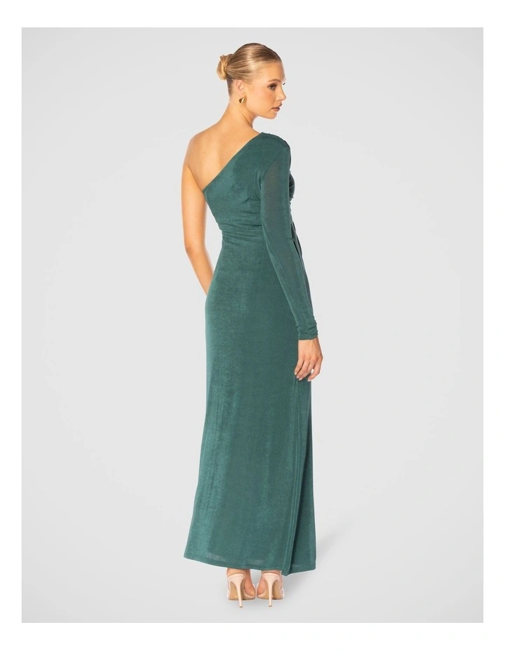 Astaria One Shoulder Gown in Teal