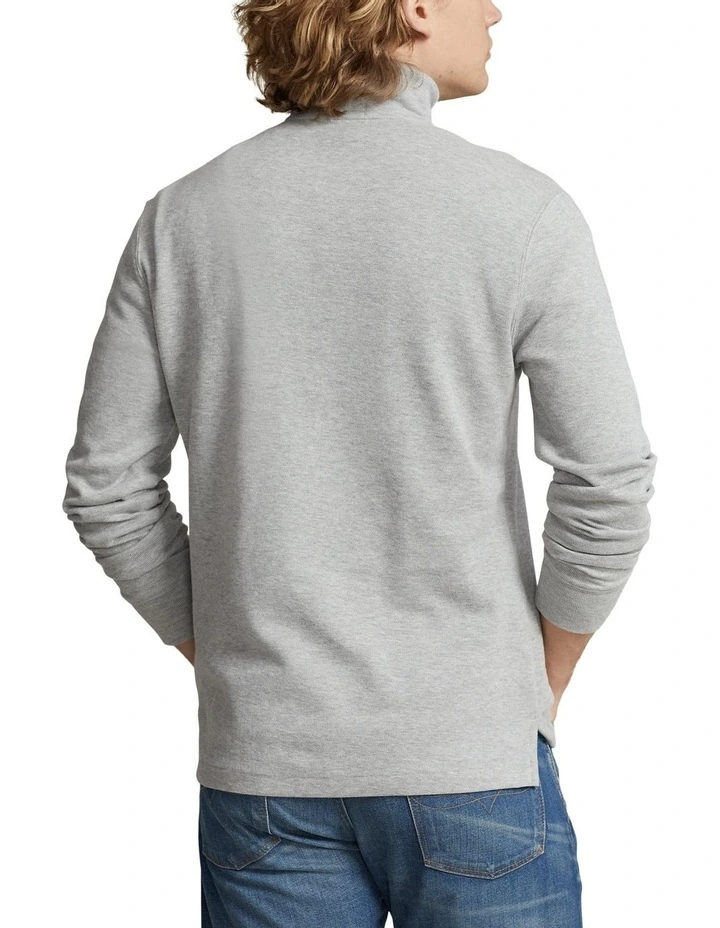 Estate-Rib Quarter-Zip Pullover in Grey