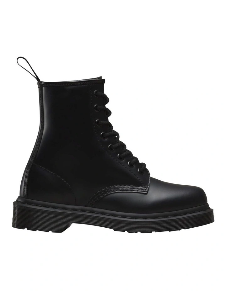 1460 Mono 8 Eye Boot in Black Smooth