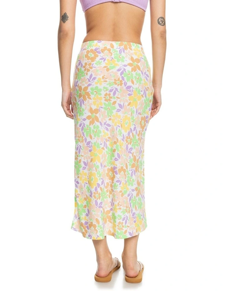 Rocking Waves Midi Skirt in White Ephemere