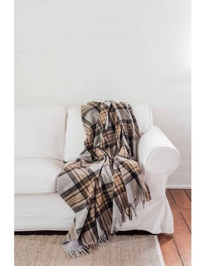 Heritage Collection Recycled Wool Scottish Tartan Blanket in Winter