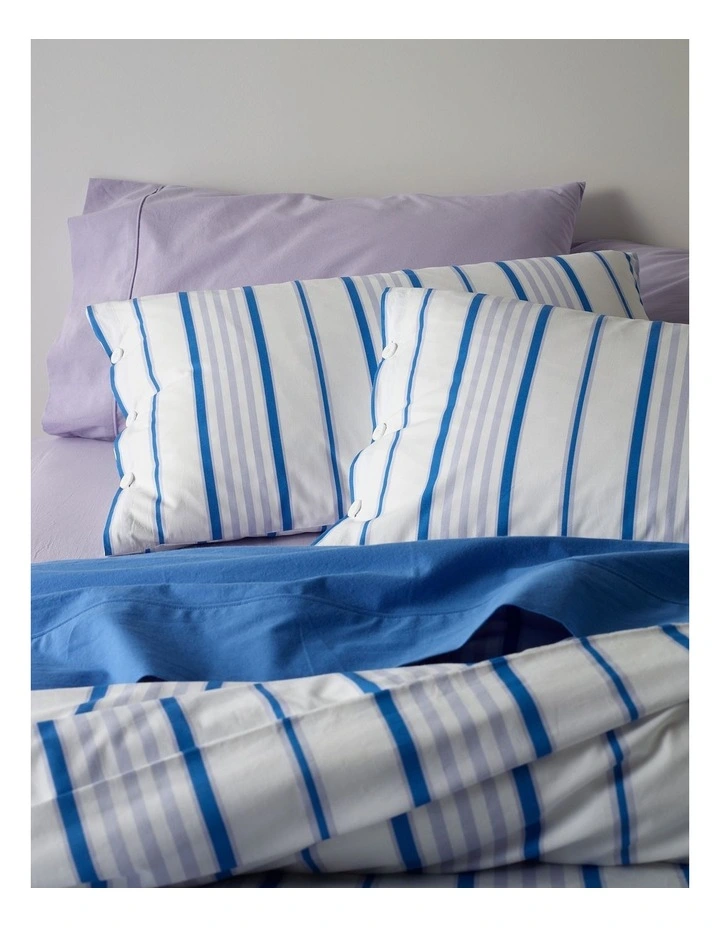 Axel Printed Cotton Quilt Cover Set in Cobalt