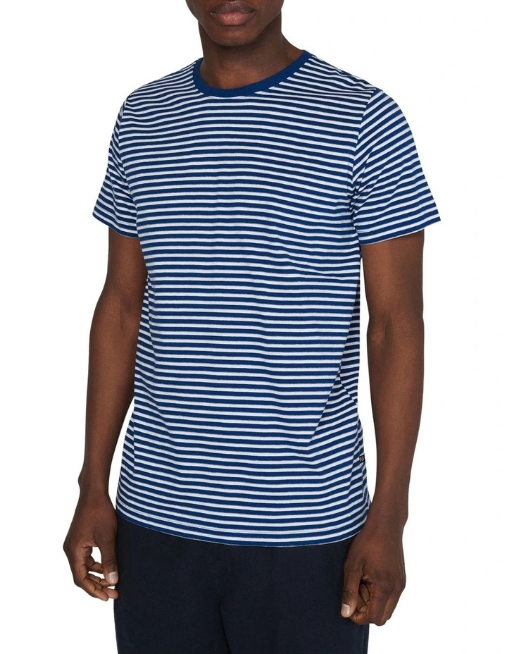 Jermane Stripe T-shirt in Navy Peony