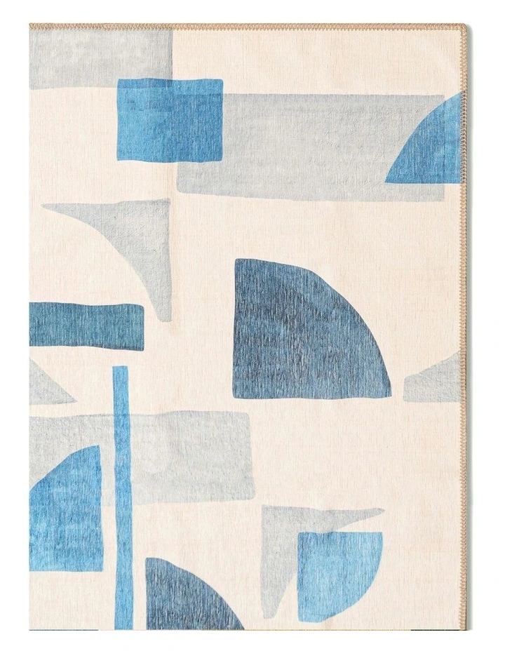 Play Washable Chenille Area Rug in Blue