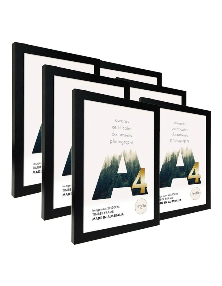 Australia Made Certificate A4 Deluxe Frame 12 Pack in Black