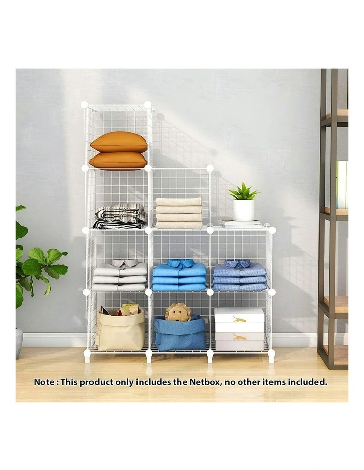 Foldable Portable Storage Organizer 9-Cube 3 Column 149cm in White
