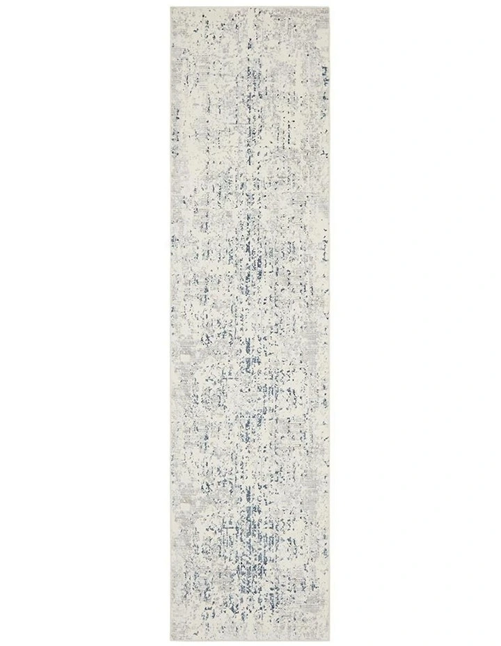 Kendra Farah Distressed Contemporary Runner Rug in Grey
