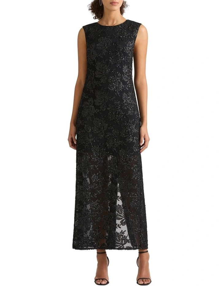 Firenze Sequin Dress in Black Sparkle