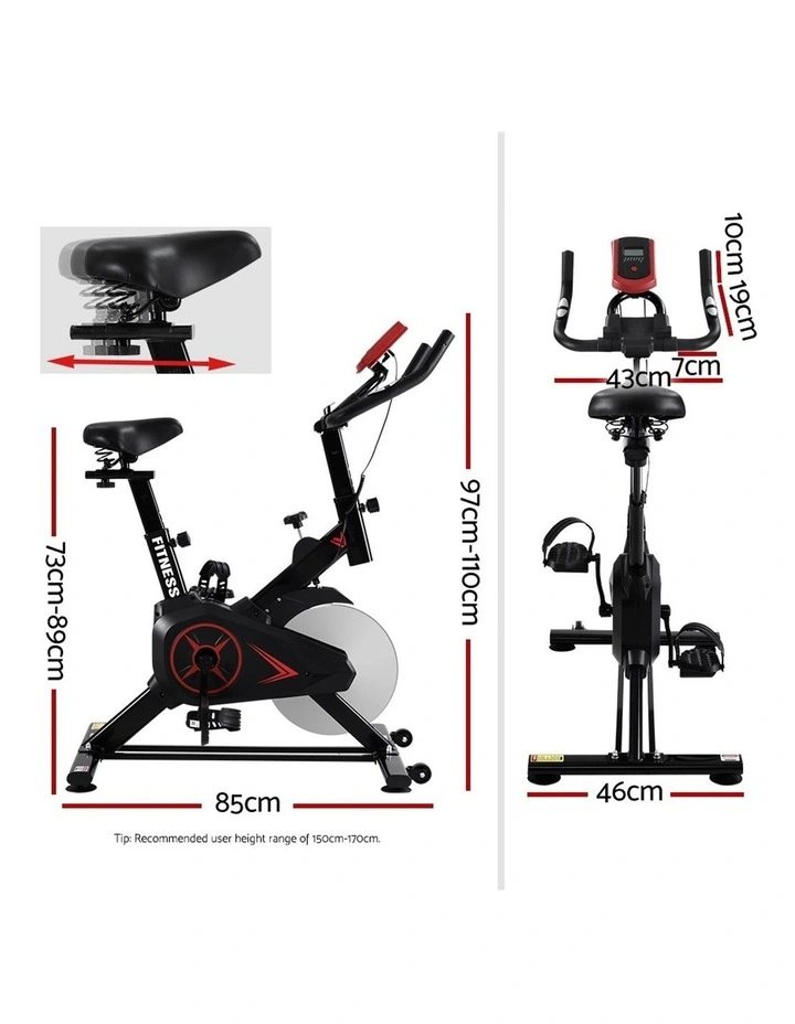Flywheel Fitness Exercise Bike Black EB-B-SPIN-01-BK