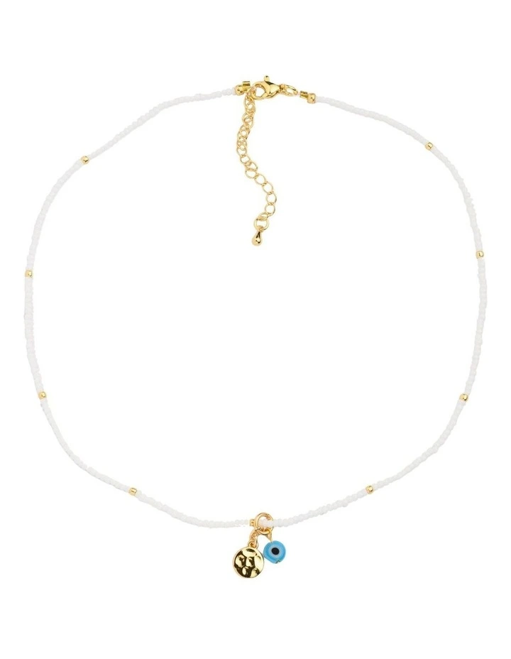 Mykonos Evil Eye Necklace in White
