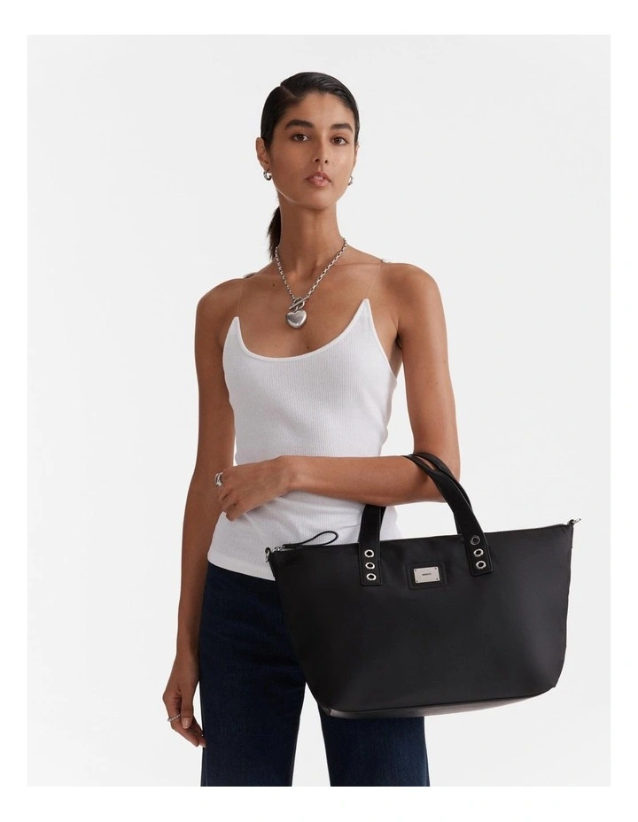 Elements Tote Bag in Black Silver