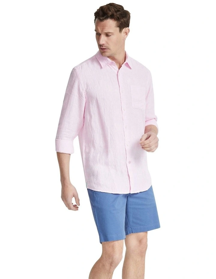 Holloway Pure Linen Shirt in Pink