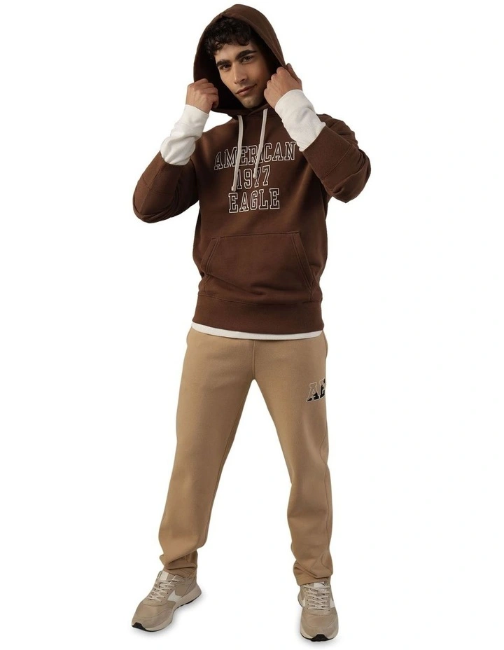 Super Soft Graphic Hoodie in Brown