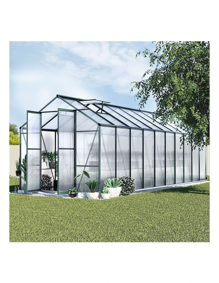 Aluminium Greenhouse 6.3x2.44x2.1m in Clear