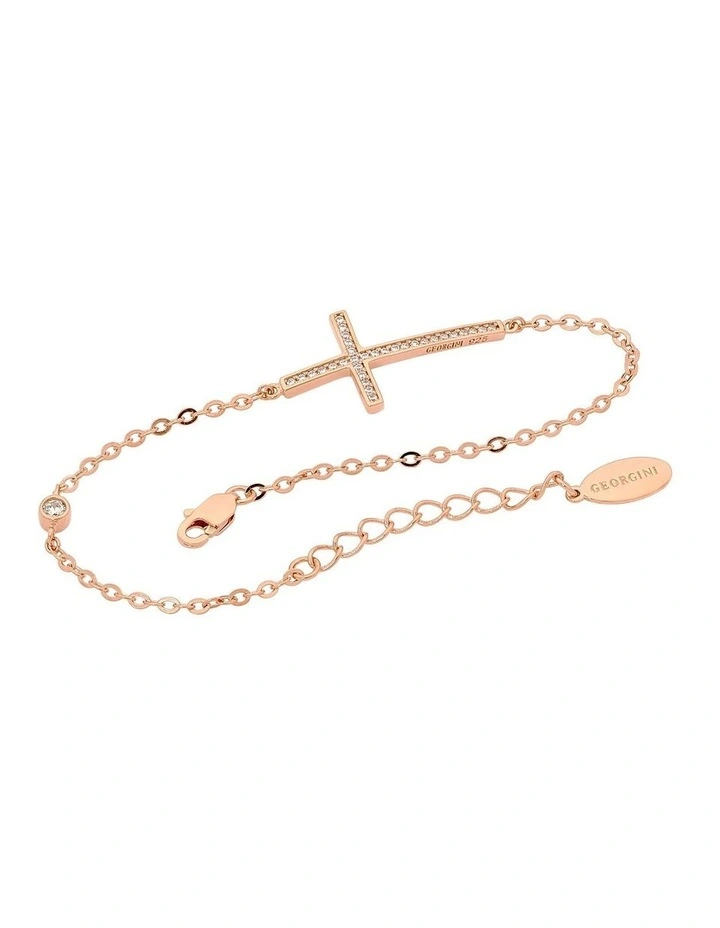Cross Sterling Silver Rose Gold Bracelet