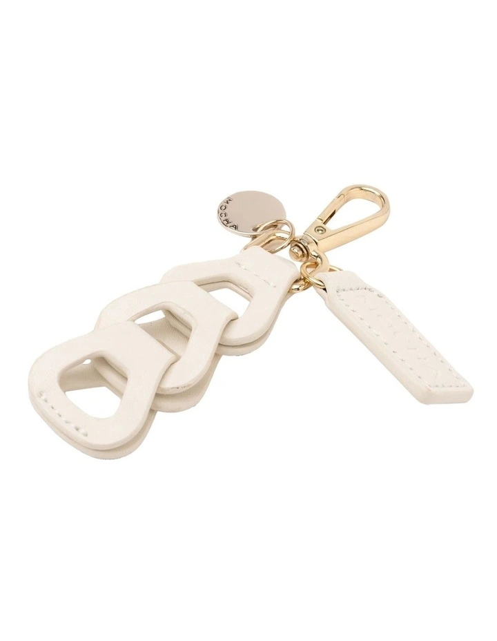 Avery Loop Keyring in Cream