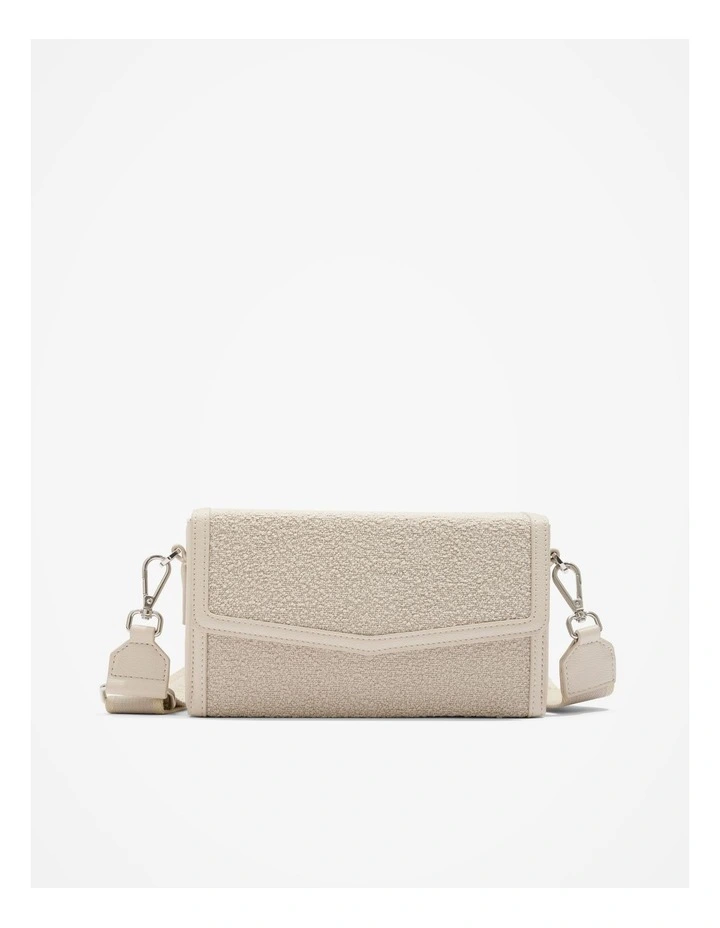 Boucle Boxy Crossbody Bag in Oat Milk