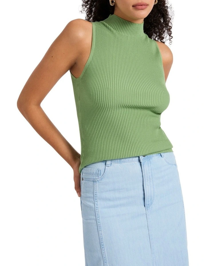 Wind It Up Knit Tank in Olive