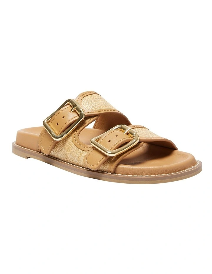 Romina Leather Sandals in Tan Multi