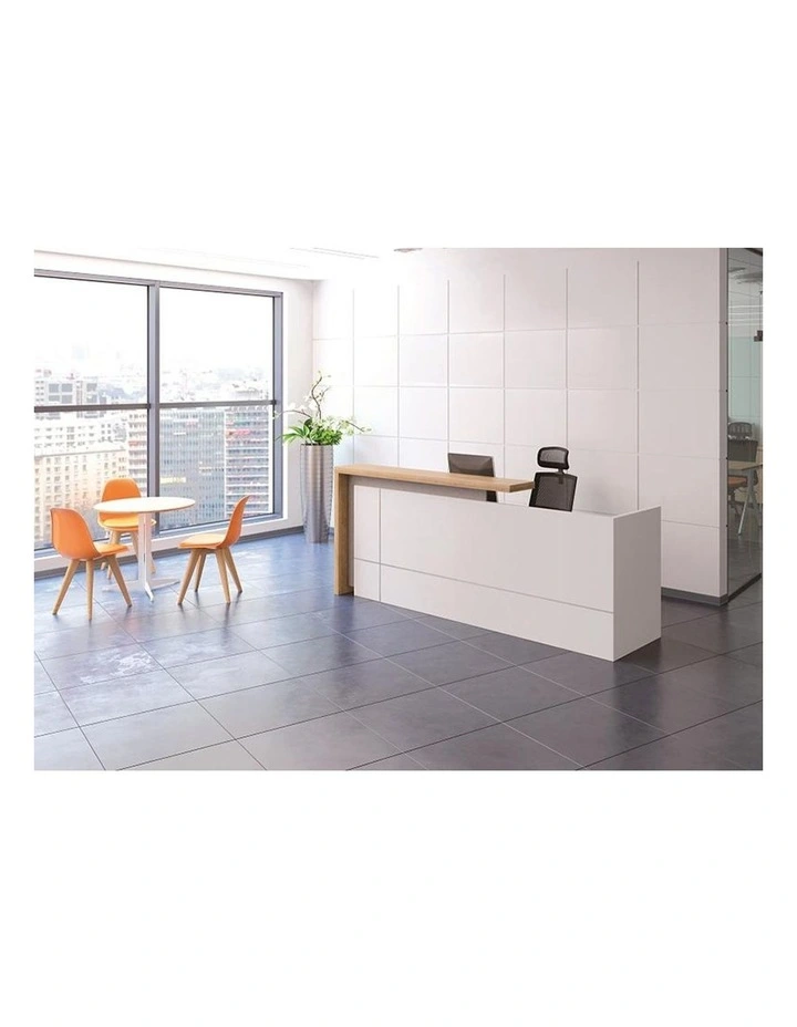ZIVA Reception Desk 2.4M with Right Panel White