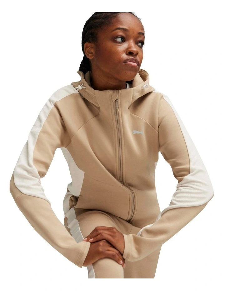 Evo Stripe FZ Hoodie in Brown