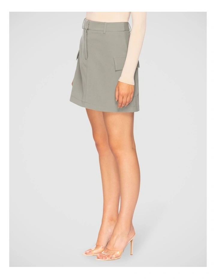 Niala Cargo Mini Skirt in Sage