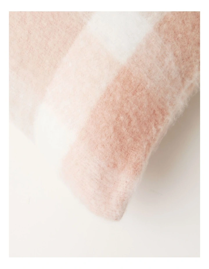 Mohair Check Cushion in Pink