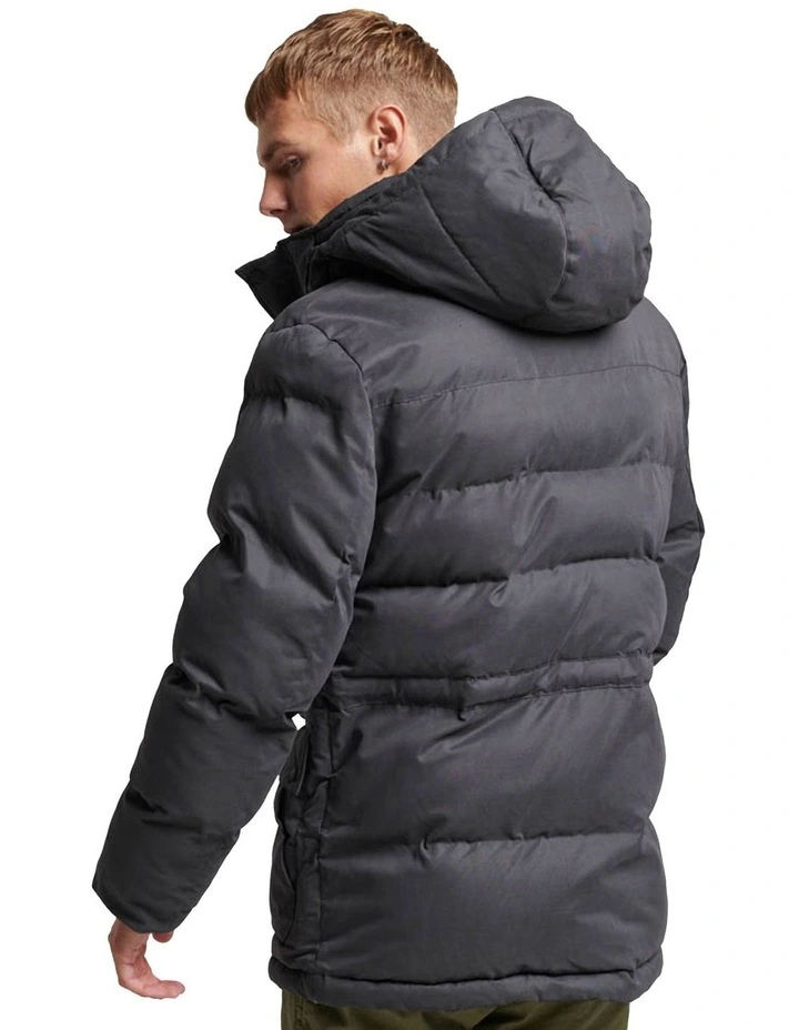 Microfibre Hooded Parka in Charcoal