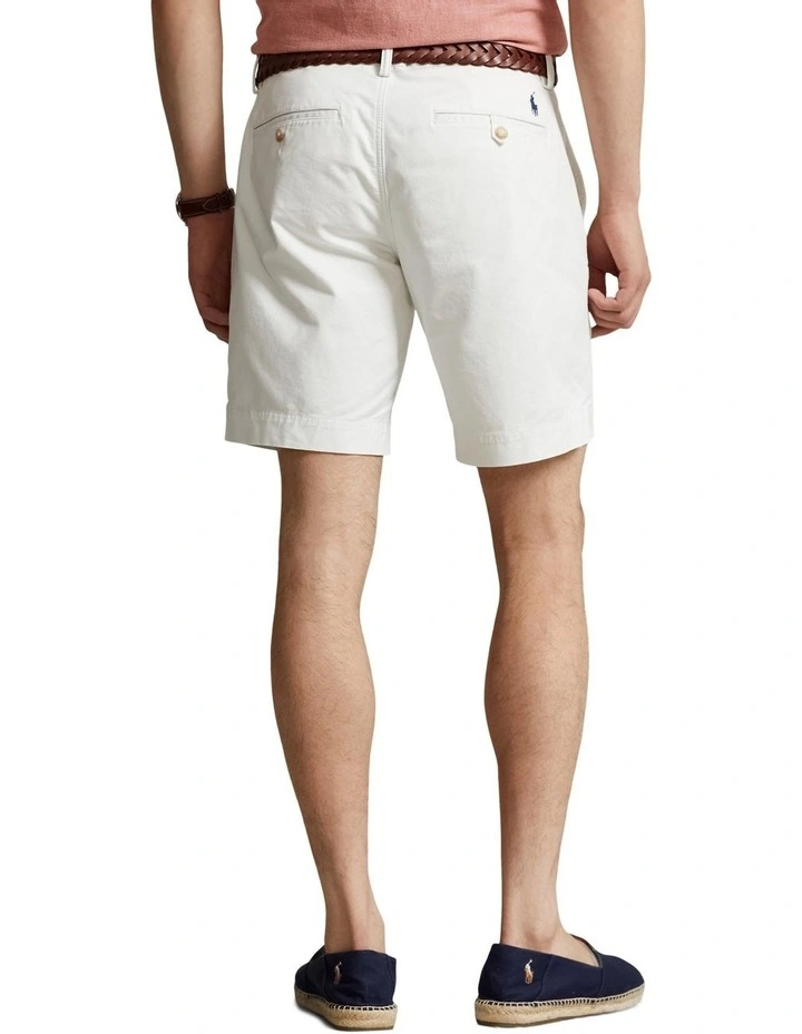 Stretch Straight Fit Chino Short in White