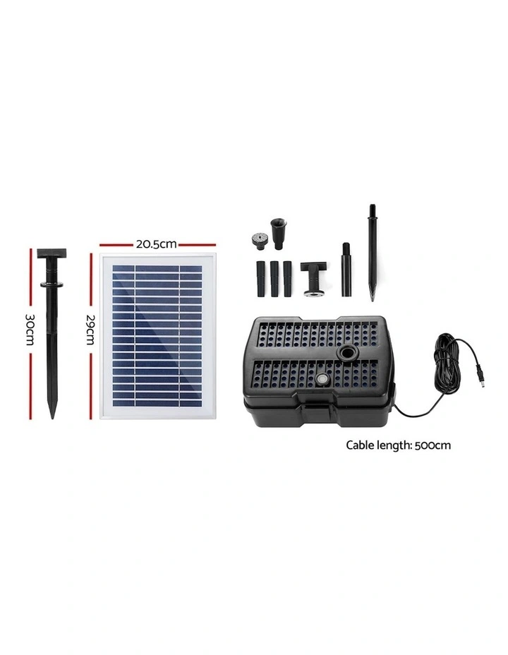 Solar Pond Pump with Filter Water Fountain Kit 4.6FT in Black
