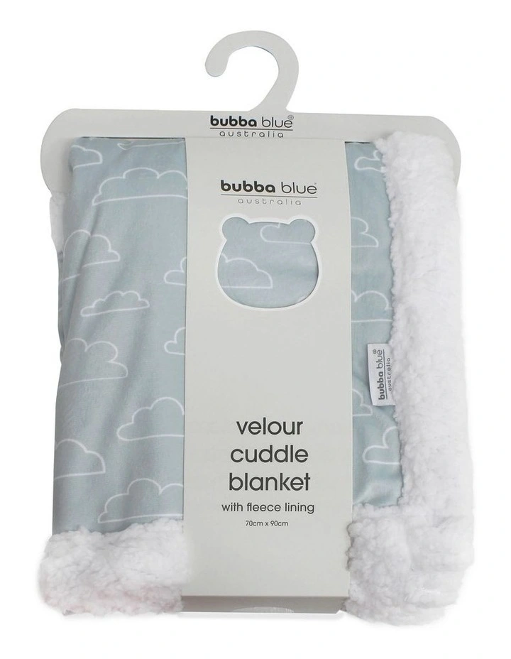 Nordic Velour Cuddle Blanket in Blue