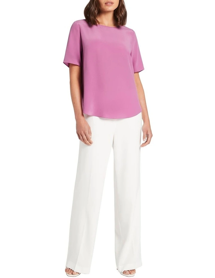 Malene Silk Tee in Violet