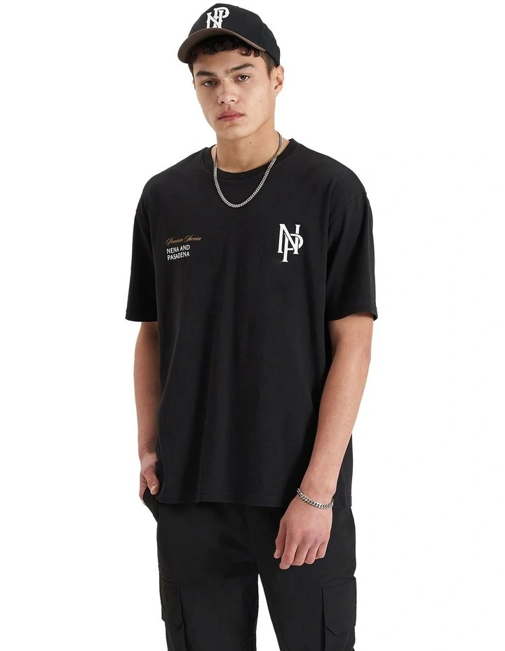 Petronas Heavy Box Fit Tee in Jet Black