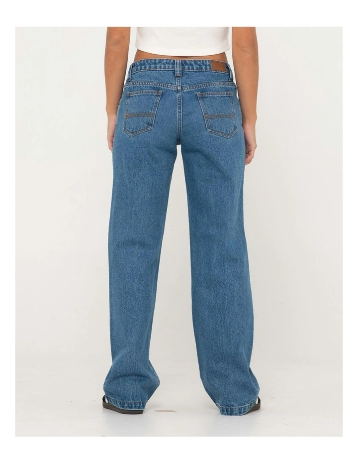 Super Low Rise Straight Leg Denim Jean in Blue